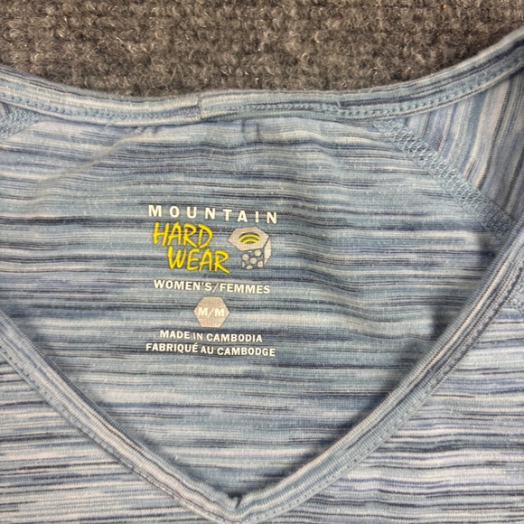 MOUNTAIN HARDWEAR Women’s Heathered Blue 3/4 Length Sleeve T-Shirt size: Medium - Picture 4 of 9